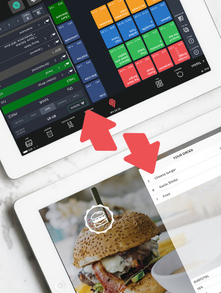 光速POS倒餐厅和模式的affichage客户端