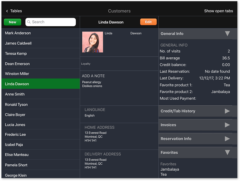 Profil Client Lightspeed餐厅